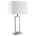 Riley One Light Brushed Nickel Table Lamp with Off-White Shantung Shade - TRE1039