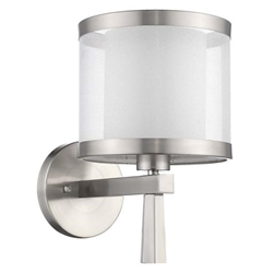Lux Two Tier Shade Wall Lamp - Brushed Nickel 