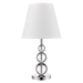 Palla One Light Crystal Finished Accent Table Lamp with White Linen Shade - TRE1044