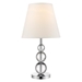 Palla One Light Crystal Finished Accent Table Lamp with White Linen Shade - TRE1044