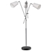 Cerberus Adjustable Arm Floor Lamp with Coarse Cream Linen Shades - TRE1045
