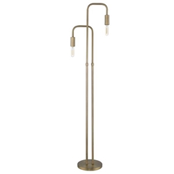 Perret Two Light Aged Brass Floor Lamp 