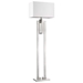 Precision Brushed Nickel Floor Lamp with Ivory Shantung Shade - TRE1066