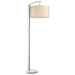 Station One Light Floor Lamp with Coarse Ivory Linen Shade - TRE1067