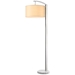 Station One Light Floor Lamp with Coarse Ivory Linen Shade - TRE1067