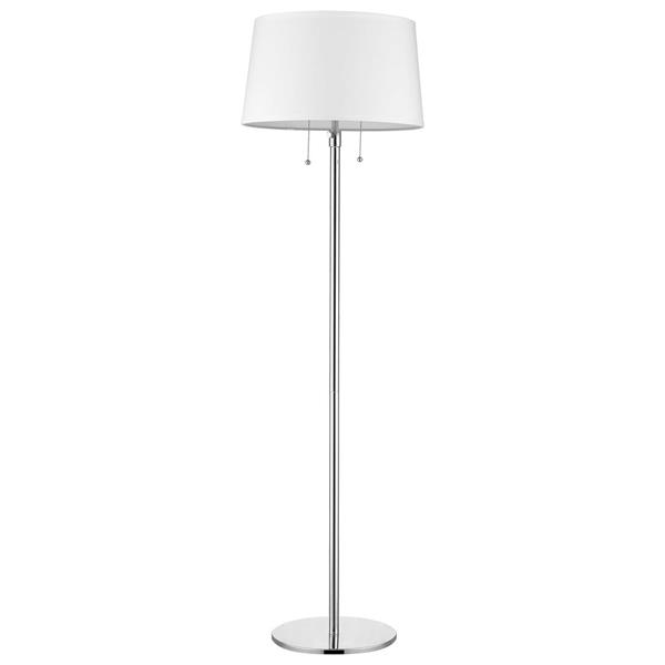 Urban Basic Adjustable Floor Lamp with Off-White Linen Shade 