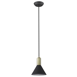 Ingo Matte Black Pendant with Cone Shaped Shade 