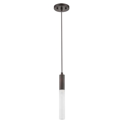 Cavaletto One Light Antique Bronze Pendant with Frosted Glass Shade 