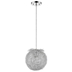 Distratto 12" Polished Chrome Pendant with Enmeshed Aluminum Wire Shade