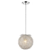 Distratto 12" Polished Chrome Pendant with Enmeshed Aluminum Wire Shade - TRE1123