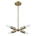 Perret Four Light Convertible Pendant - Aged Brass