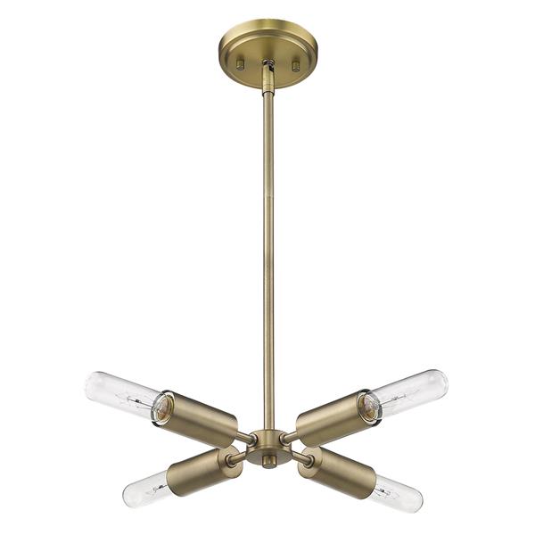 Perret Four Light Convertible Pendant - Aged Brass 