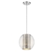 Phoenix One Light Pendant with Acrylic and Steel Shade - Metallic Silver - TRE1131