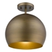 Latitude Hand Painted Pendant with Gold Interior Shade - TRE1139