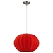Shanghai One Light Pendant with Sheer Red Ribbon Shade - TRE1143