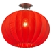 Shanghai One Light Pendant with Sheer Red Ribbon Shade - TRE1143