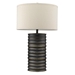 Wave II One Light Table Lamp with Latte Linen Shade - Aged Bras - TRE1147