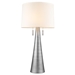 Muse Weathered Pewter Table Lamp with Off-White Shantung Shade - TRE1152