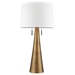 Muse Antique Gold Finished Table Lamp with Off-White Shantung Shade - TRE1153