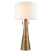 Muse Antique Gold Finished Table Lamp with Off-White Shantung Shade - TRE1153