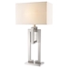 Precision Table Lamp with Ivory Shantung Shade - Brushed Nickel - TRE1154