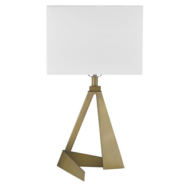 Stratos One Light Table Lamp in Aged Brass Finish 
