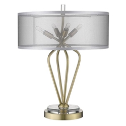 Perret Four Light Table Lamp - Aged Brass 