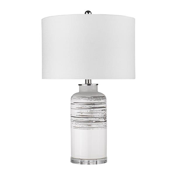 Trend Home Table Lamp with Sea salt Linen Drum Shade 