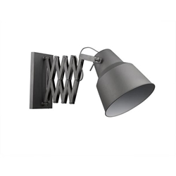 Plexus One Light Gray Finished Sconce with Gray Metal Shade 
