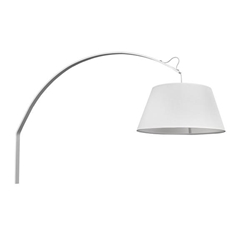 Della One Light Sconce with White Fabric Tapered Drum Shade 