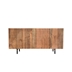 Wood 4-Door Fluteboard Cabinet- Brown