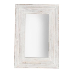 Wood Frame 24 X 36" Wall Mirror - Antique White  