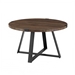 Rustic Round Coffee Table - Dark Walnut & Black - WEF1041