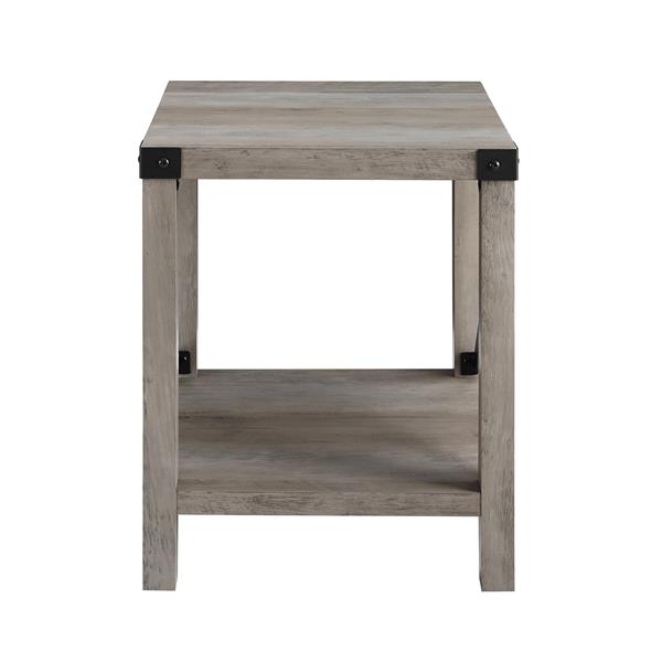 Rustic Wood Side Table - Grey Wash 