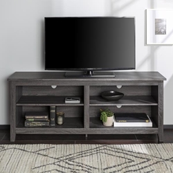 58" Rustic Wood TV Stand - Charcoal 
