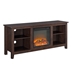 58" Traditional Rustic Farmhouse Electric Fireplace TV Stand - Brown