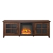 70" Farmhouse Fireplace Wood TV Stand - Dark Walnut  - WEF1432