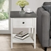 19" 1 Drawer Wood Side Table - Grey & White Wash - WEF1457