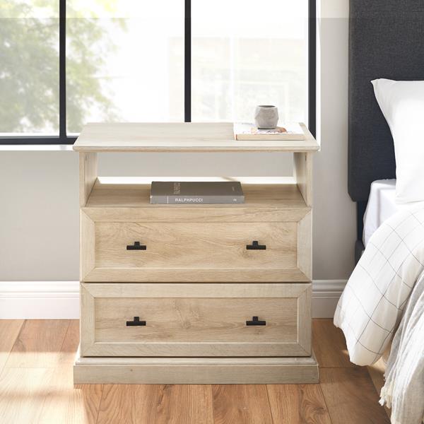 Classic 2 Drawer End Table - White Oak 