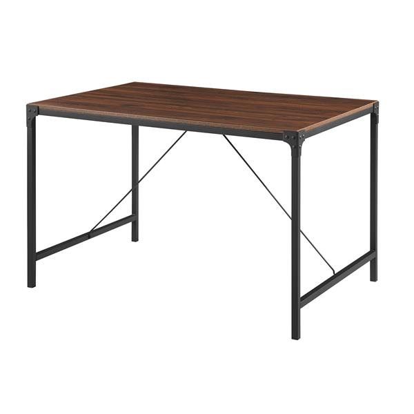 48" Industrial Wood Dining Table - Dark Walnut 