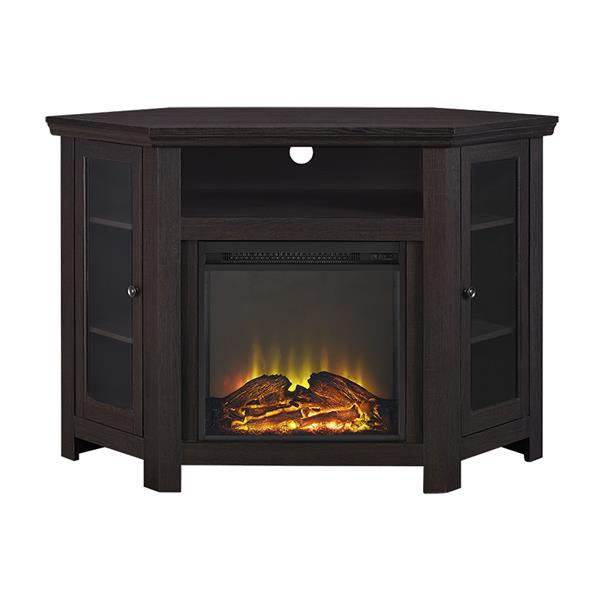 48" Wood Corner Fireplace TV Stand - Espresso 