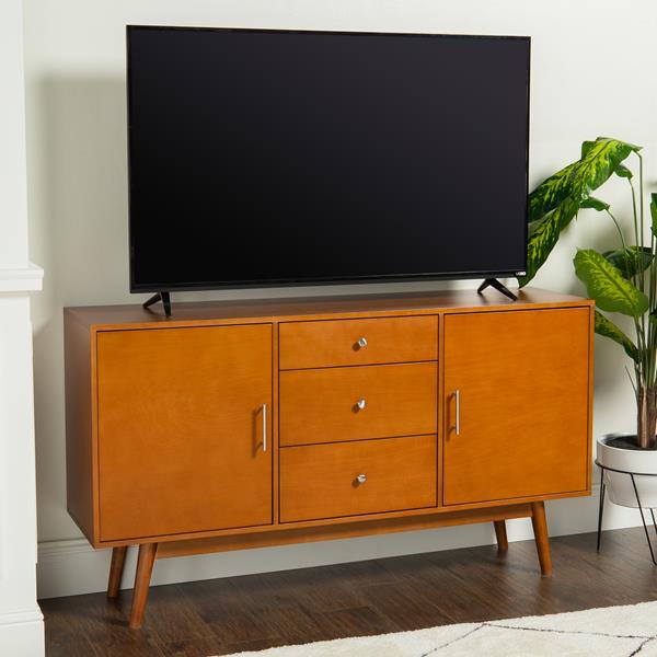 60" Mid Century Modern Wood TV Stand - Acorn 