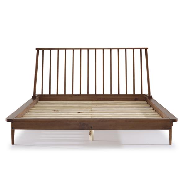 Modern Wood Queen Spindle Bed - Caramel 