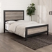 Industrial Queen Size Bed - Grey Wash - WEF2055