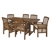 7-Piece Acacia Wood Outdoor Patio Dining Set with Cushions - Dark Brown - WEF2395