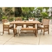 6-PieceAcacia Wood Outdoor Patio Dining Set with Cushions - Brown - WEF2397