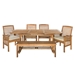6-PieceAcacia Wood Outdoor Patio Dining Set with Cushions - Brown - WEF2397