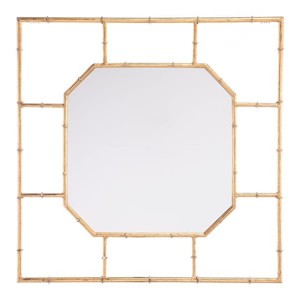 Bamboo Square Mirror Gold 