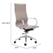 Glider Hi Back Office Chair Taupe - ZUO3868