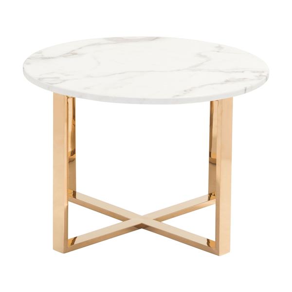 Globe End Table Stone & Gold 